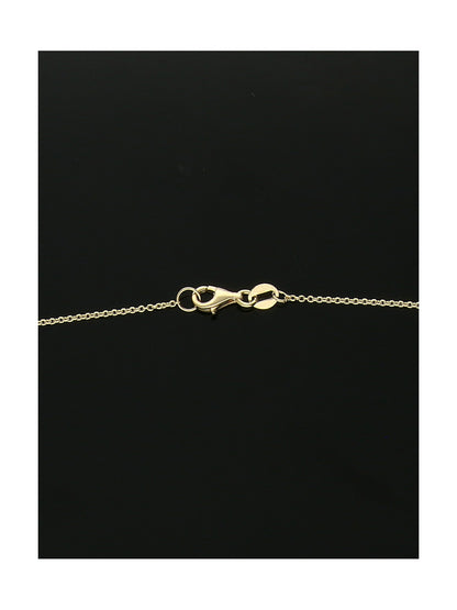 Satin & Polished Alternating Square Bead Necklace in 9ct Yellow Gold