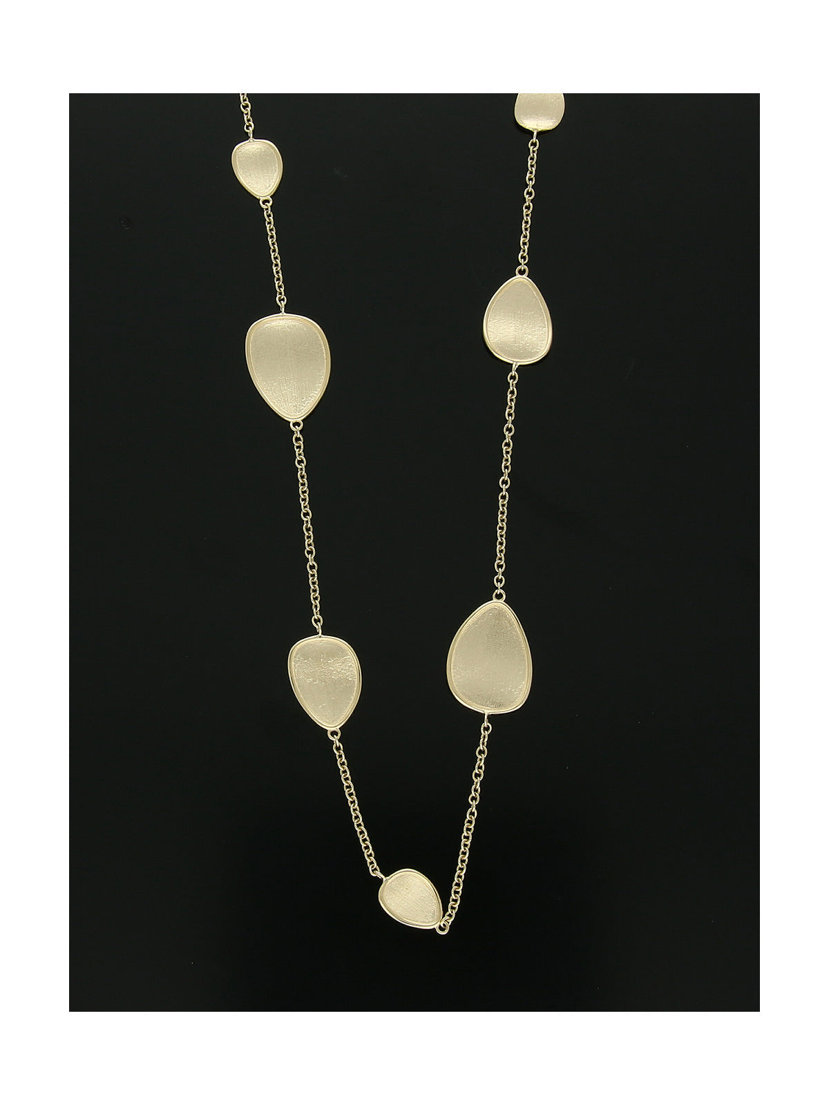 Ovular Bead Station Necklace in 9ct Yellow Gold