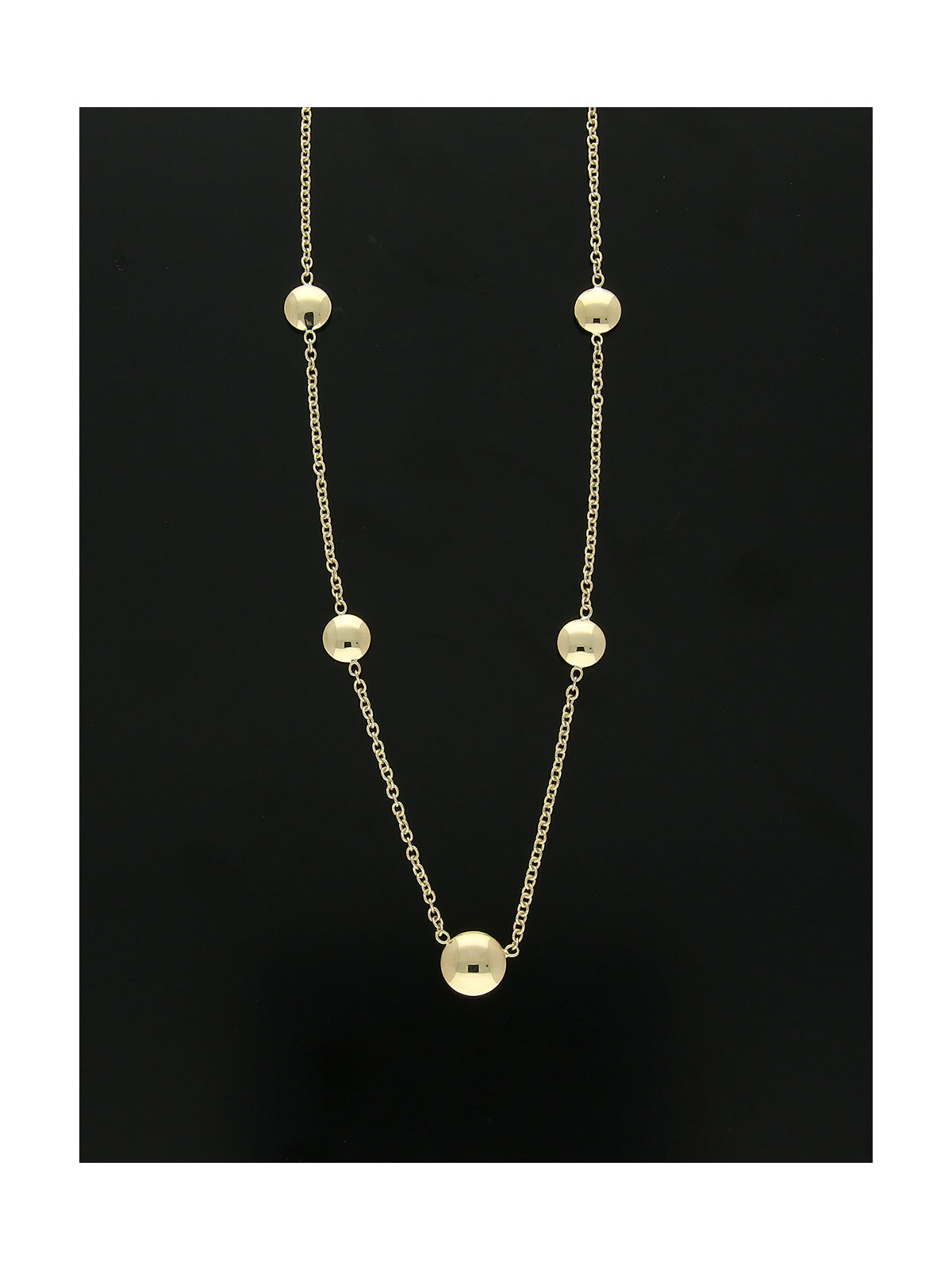 Round Beaded Necklace in 9ct Yellow Gold