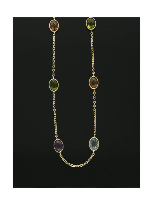 Multi Stone Necklace in 9ct Yellow Gold