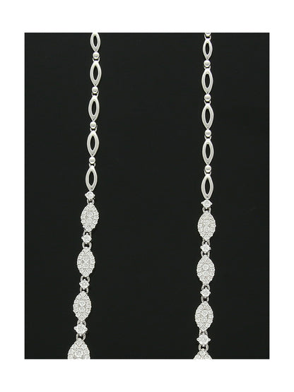 Diamond Marquise Design Necklace 4.42ct in 18ct White Gold