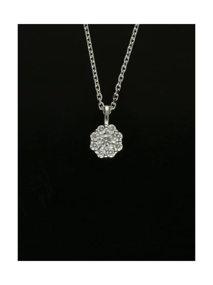 Diamond Round Brilliant 0.20ct Cluster Pendant in 9ct White Gold