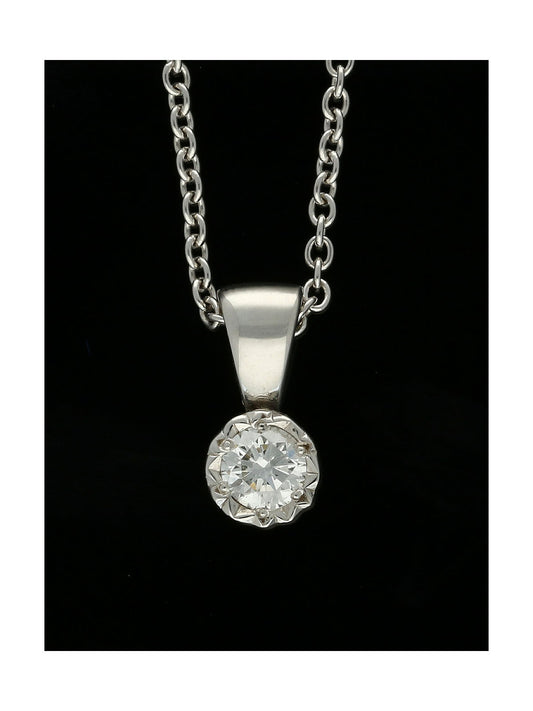 Diamond Illusion set Pendant Necklace 0.15ct in 9ct White Gold