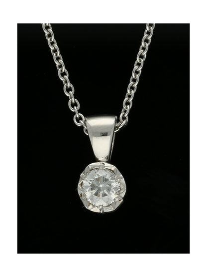 Diamond Illusion Set Pendant Necklace 0.25ct in 9ct White Gold