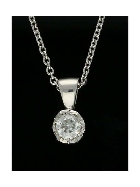Diamond Illusion Set Pendant Necklace 0.25ct in 9ct White Gold