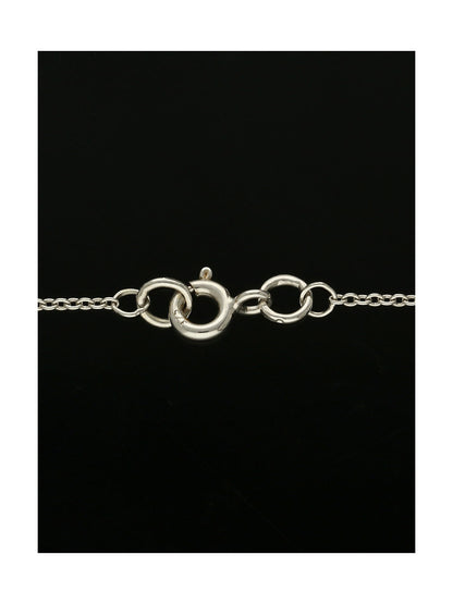 Diamond Openwork Double Teardrop Twist Pendant Necklace in 9ct White Gold