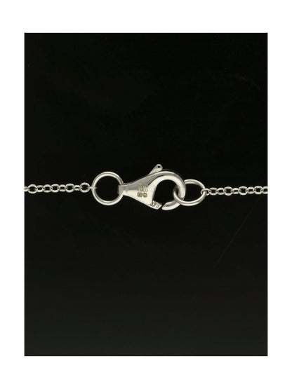 Blue Topaz & Diamond Pear Drop Pendant in 9ct White Gold on 18" Chain