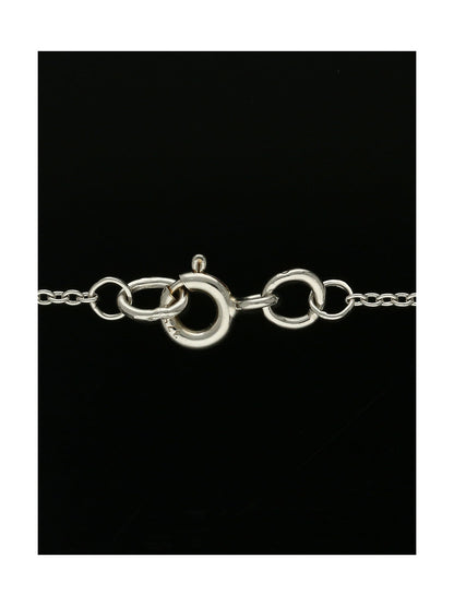 Blue Topaz & Diamond Cushion Pendant Necklace in 9ct White Gold
