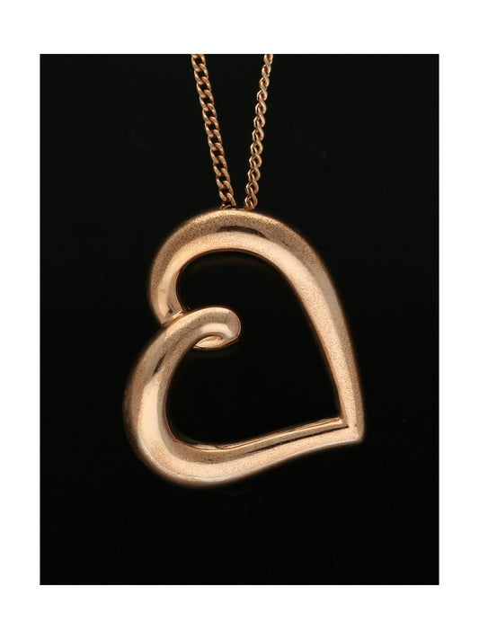 Organic Heart Pendant Necklace in 9ct Rose Gold