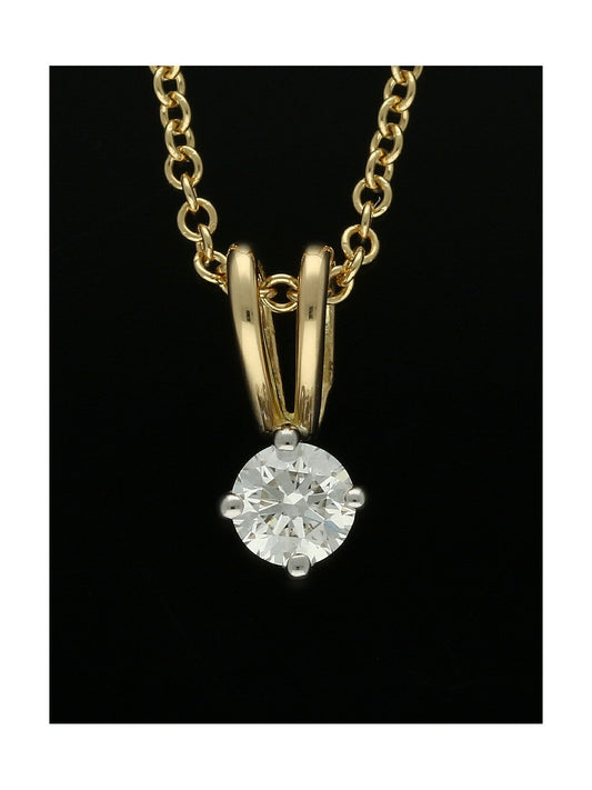 Diamond Solitaire Pendant "The Catherine Collection" 0.20ct Round Brilliant Cut in 18ct Yellow Gold