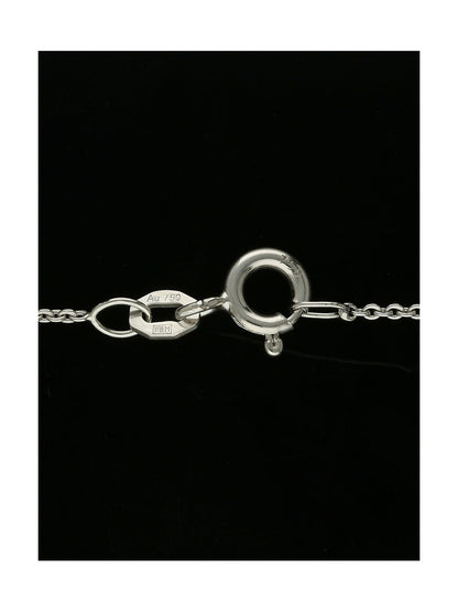 Sapphire & Diamond Square Halo Pendant in 18ct White Gold on 18" Chain