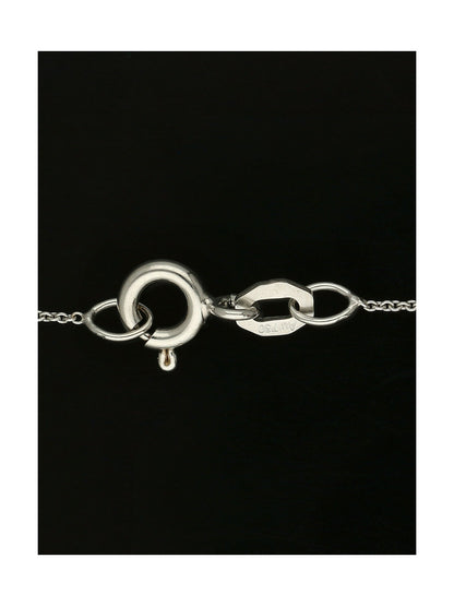 Emerald & Diamond Square Halo Pendant in 18ct White Gold on 18" Chain
