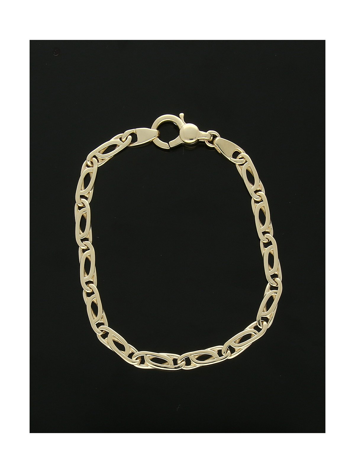 Polished Oval Link Bracelet in 9ct Yellow Gold