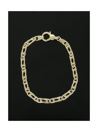 Polished Oval Link Bracelet in 9ct Yellow Gold