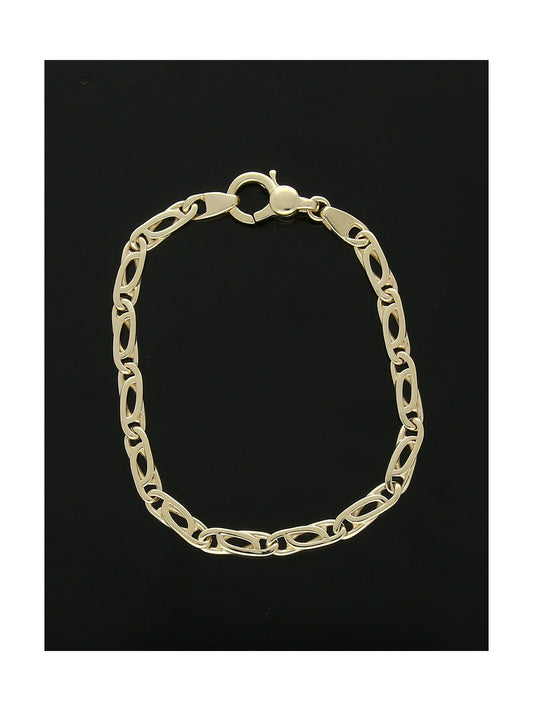 Polished Oval Link Bracelet in 9ct Yellow Gold