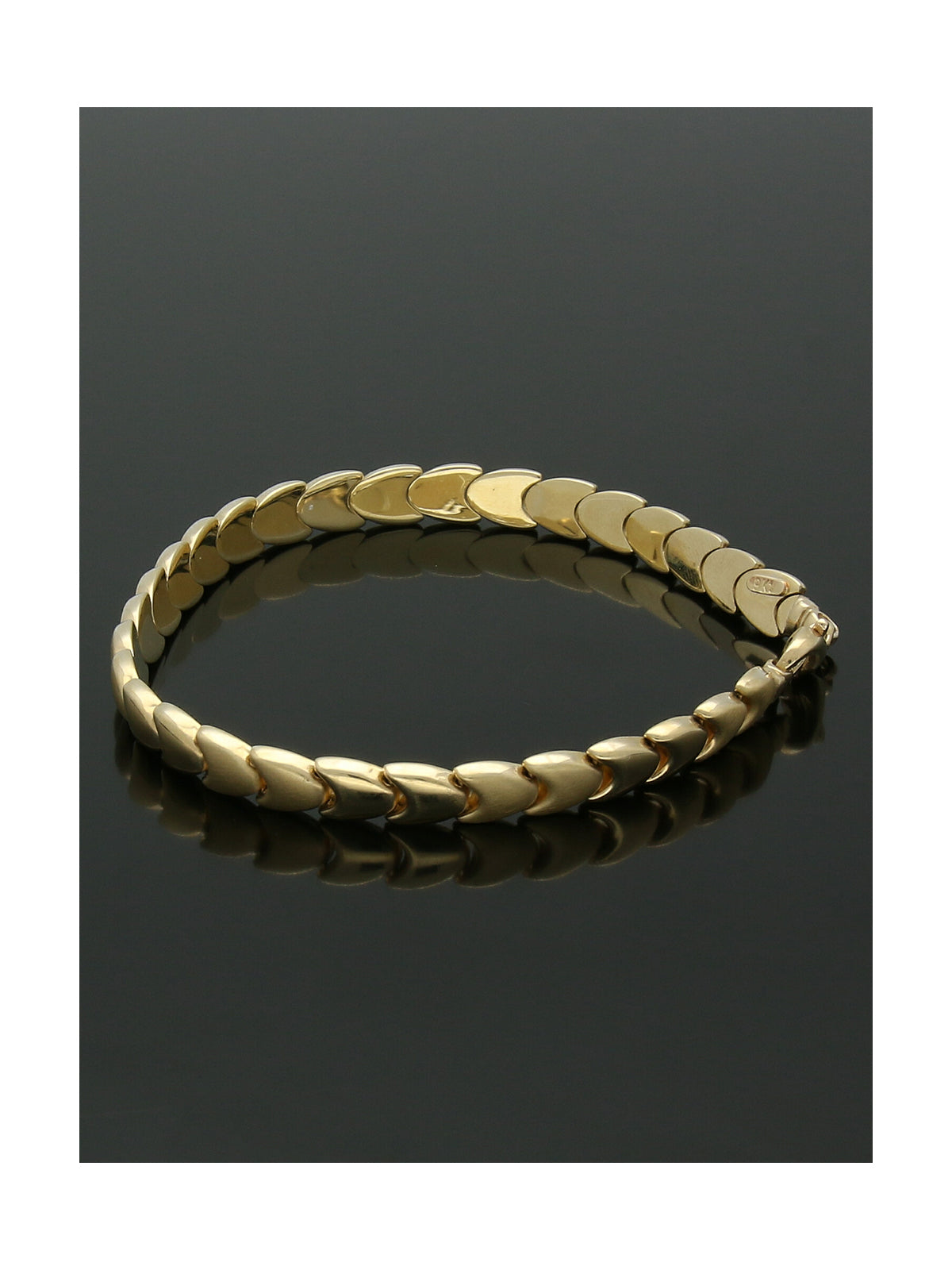 Polished Chevron Bracelet in 9ct Yellow Gold