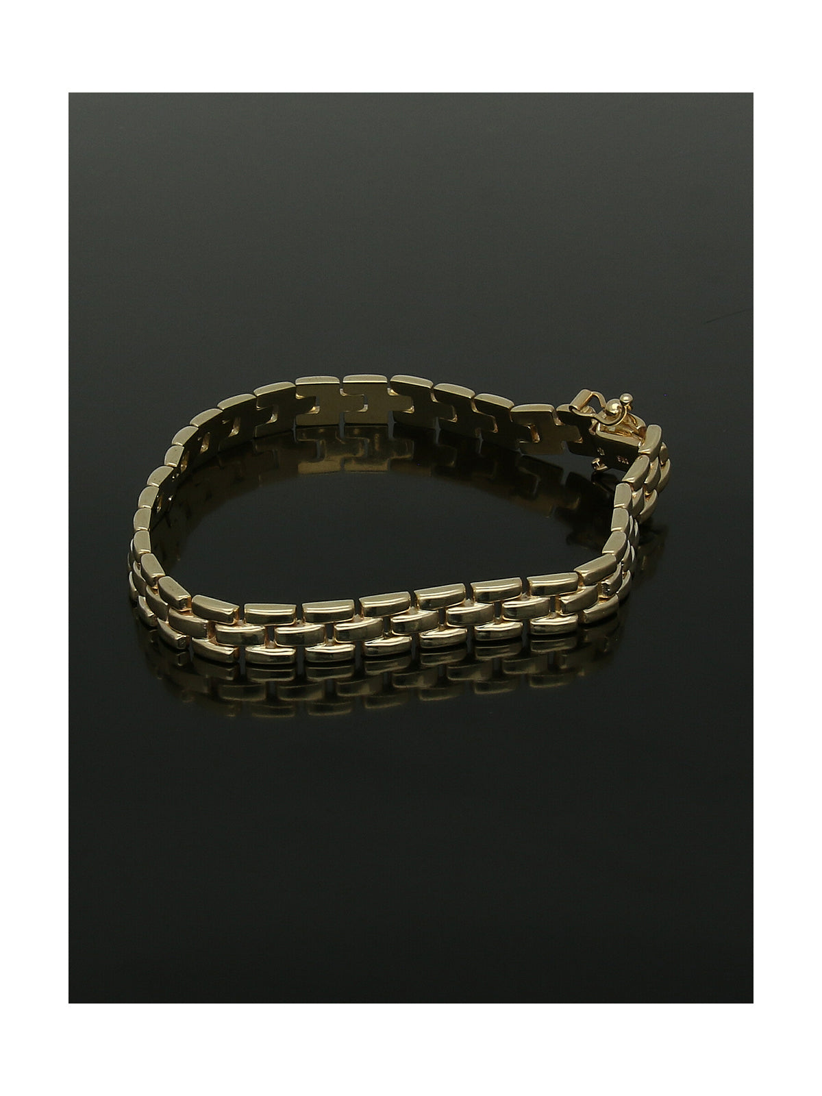 Three Row Brick Bracelet in 9ct Yellow Gold