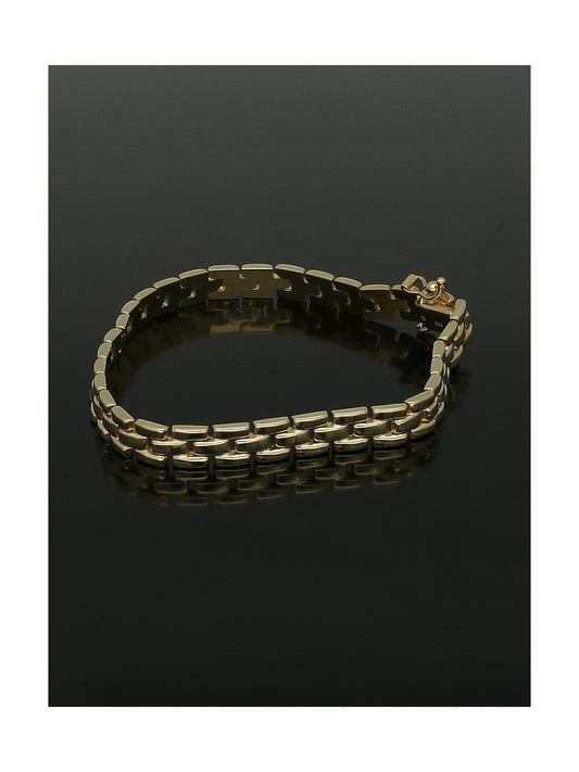 Three Row Brick Bracelet in 9ct Yellow Gold