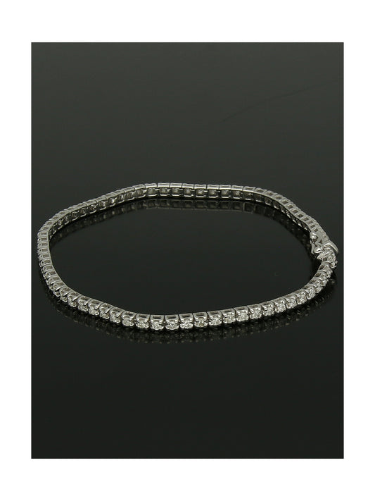 Diamond Line Bracelet 1.04ct in 9ct White Gold