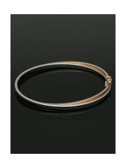 Crossover Bangle in 9ct Rose & White Gold