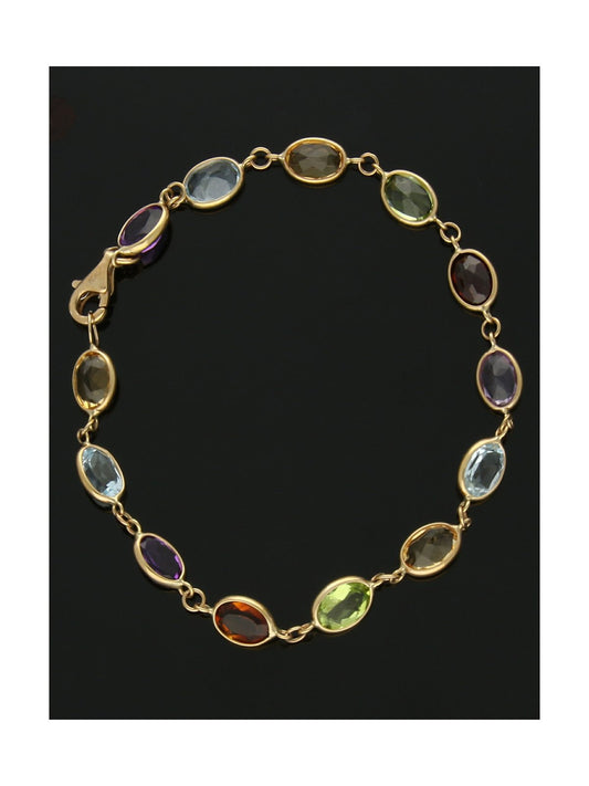 Multi Stone Set Bracelet in 9ct Yellow Gold