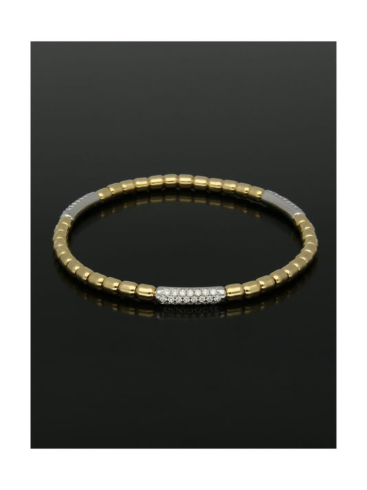 Diamond Set Bar Bracelet 0.79ct in 18ct Yellow & White Gold
