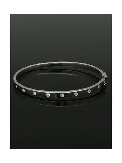 Diamond Bangle 0.50ct in 9ct White Gold