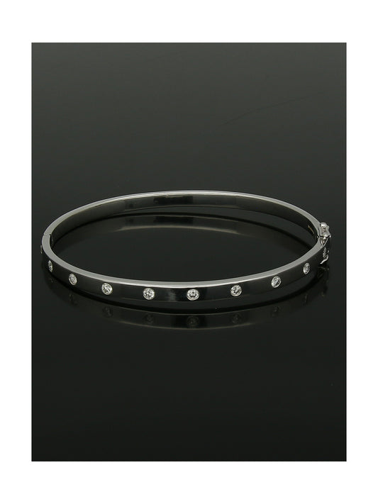 Diamond Bangle 0.50ct in 9ct White Gold