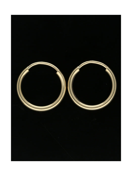 Thin Sleeper Hoop Earrings in 9ct Yellow Gold