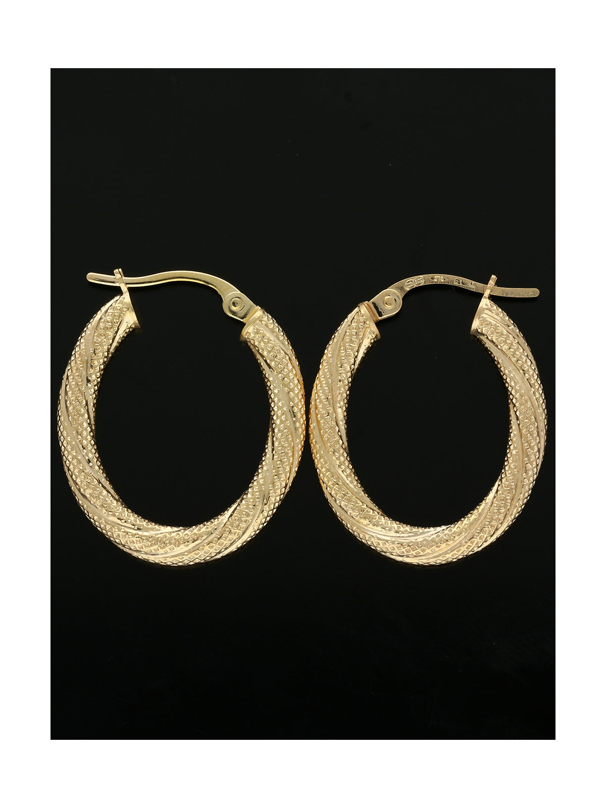 Twisted Rope Hoop Earrings in 9ct Yellow Gold