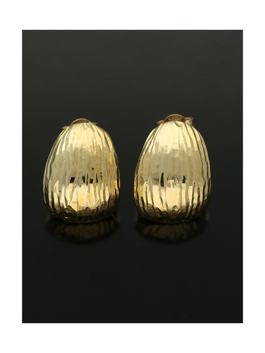 Tapered Oval Stud Earrings in 9ct Yellow Gold