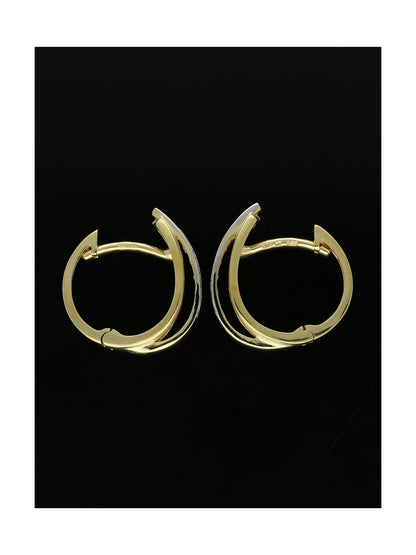 Diamond Huggie Hoop Earrings 0.08ct Round Brilliant Cut in 9ct Yellow Gold
