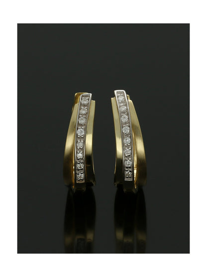Diamond Huggie Hoop Earrings 0.08ct Round Brilliant Cut in 9ct Yellow Gold