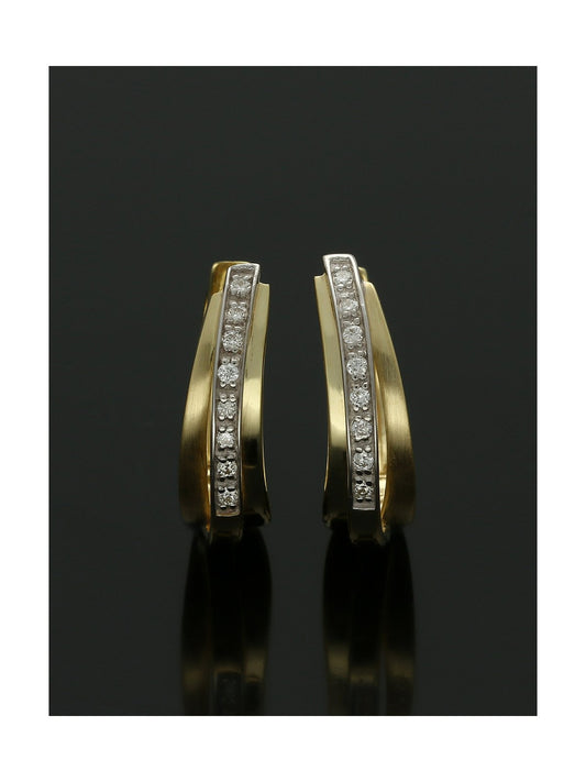 Diamond Huggie Hoop Earrings 0.08ct Round Brilliant Cut in 9ct Yellow Gold