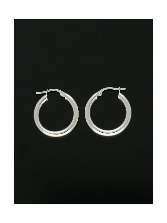 Hoop Earrings 20mm in 9ct White Gold