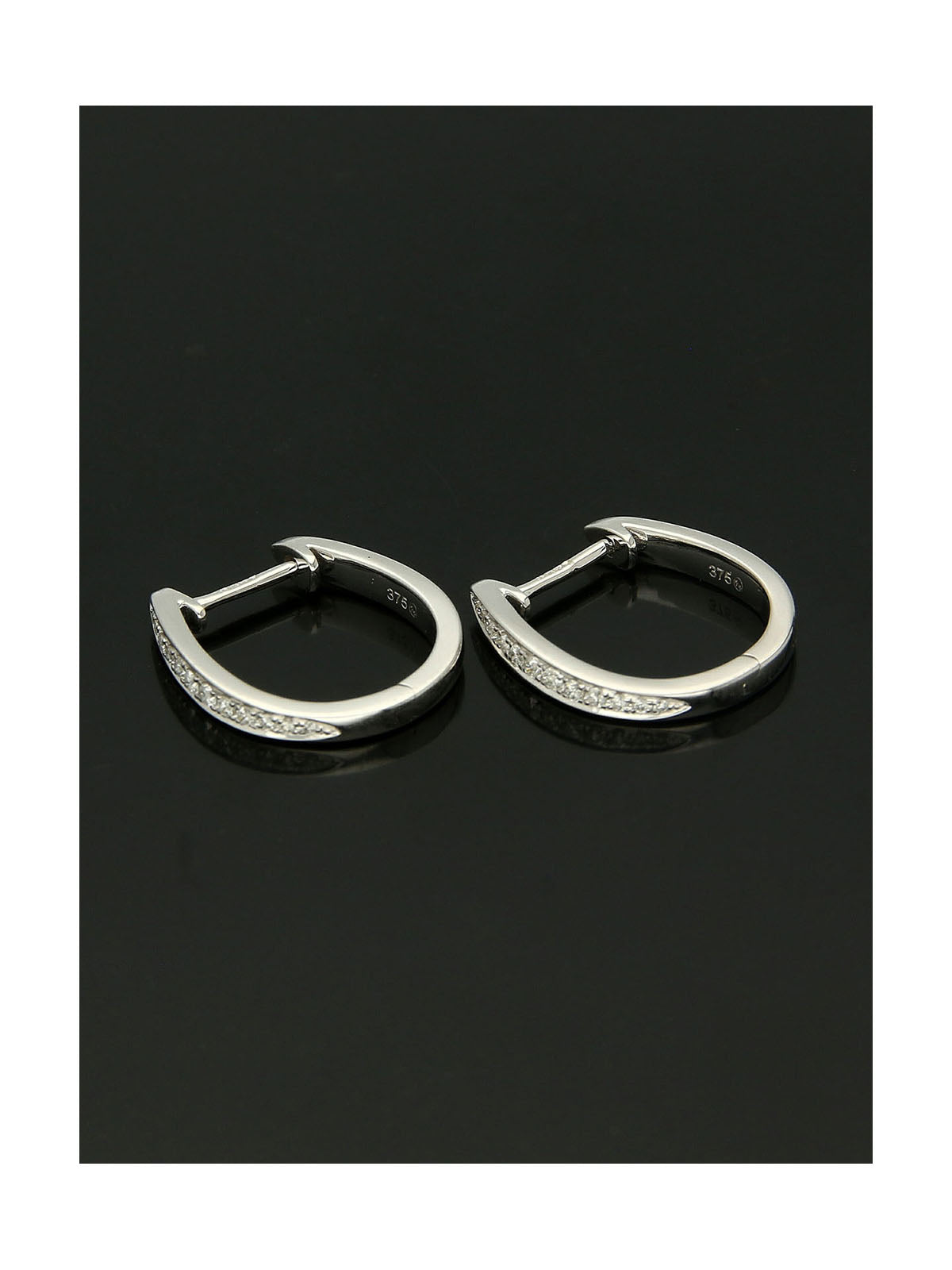 Diamond Round Brilliant Cut Hoop Earrings 0.14ct in 9ct White Gold
