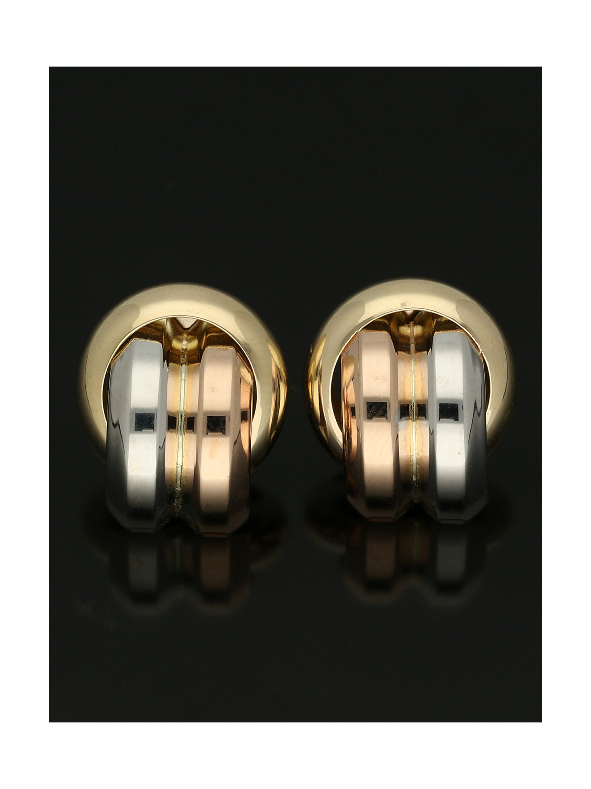 Loop Stud Earrings in 9ct Yellow, White & Rose Gold