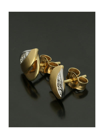 Diamond Set Stud Earrings 0.04ct in 9ct Yellow Gold