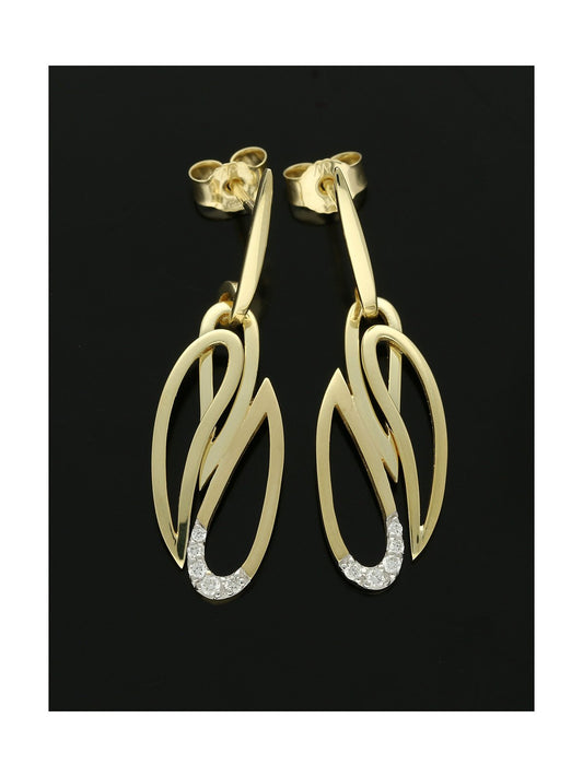 Fancy Pear Diamond Earrings 0.10ct in 9ct Yellow Gold