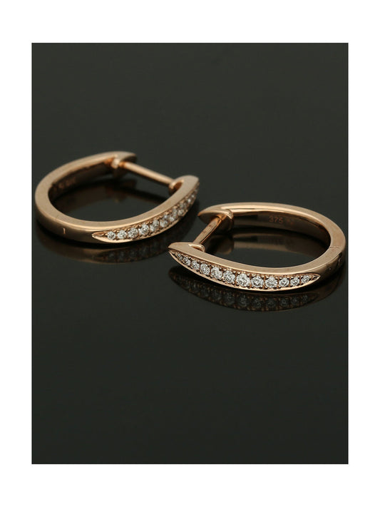Diamond Graduating Hoop Earrings in 9ct Rose Gold