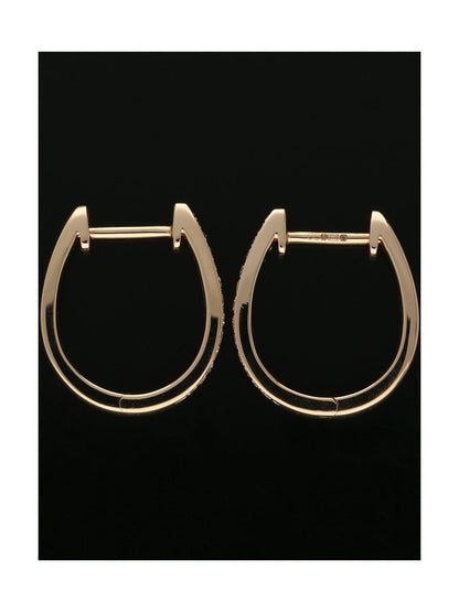 Diamond Graduating Hoop Earrings in 9ct Rose Gold