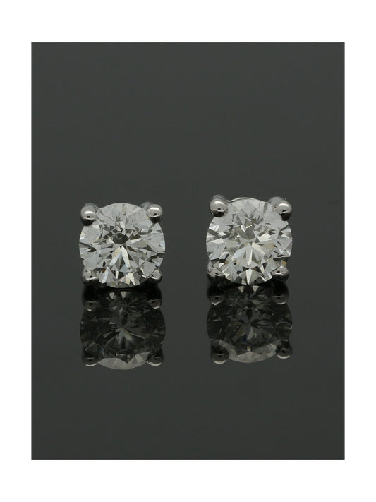 Diamond Solitaire Stud Earrings "The Catherine Collection" 0.70ct Round Brilliant Cut in 18ct White Gold
