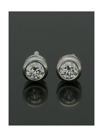 Diamond Solitaire Stud Earrings " The Diana Collection" 0.30ct Round Brilliant Cut in 18ct White Gold