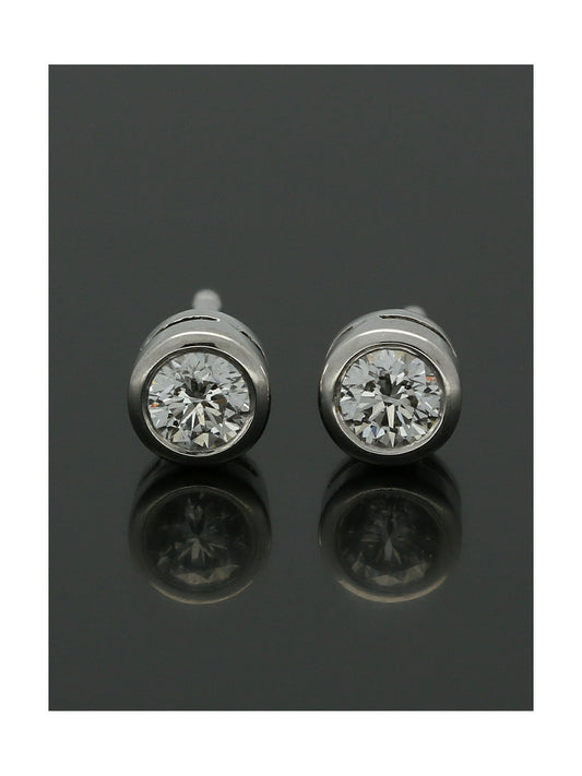 Diamond Solitaire Stud Earrings " The Diana Collection" 0.30ct Round Brilliant Cut in 18ct White Gold