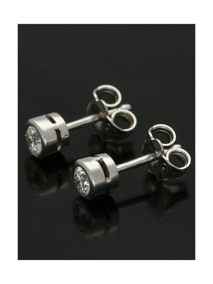 Diamond Solitaire Stud Earrings " The Diana Collection" 0.30ct Round Brilliant Cut in 18ct White Gold