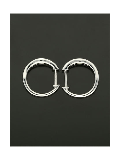 Diamond Channel Set Hoop Earrings with Graduating Stones 0.50ct in 18ct White Gold