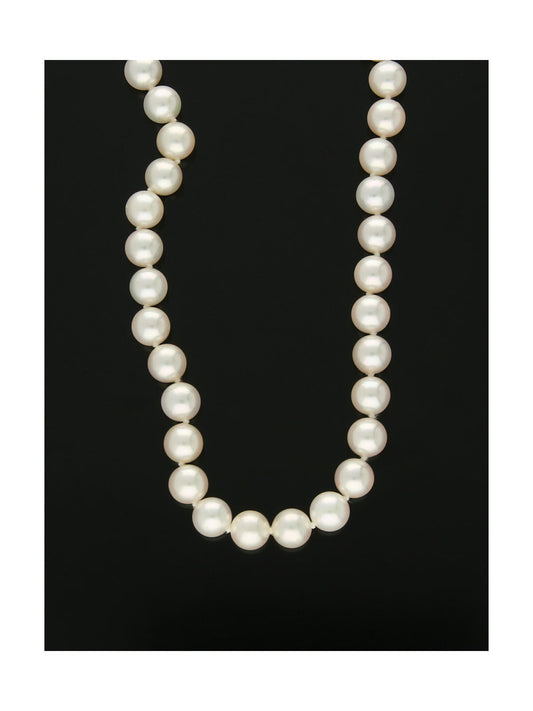 Single Row 7mm Cultured Pearls with 18ct White Gold Diamond Set Clasp