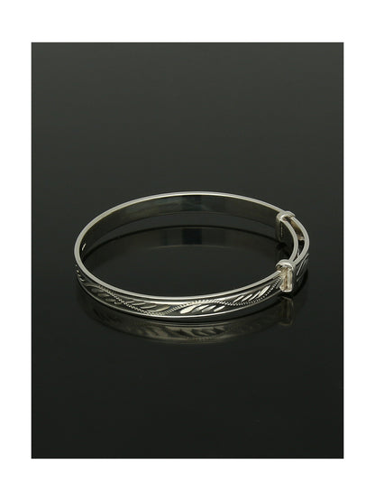 Child's Engraved Bangle in Silver