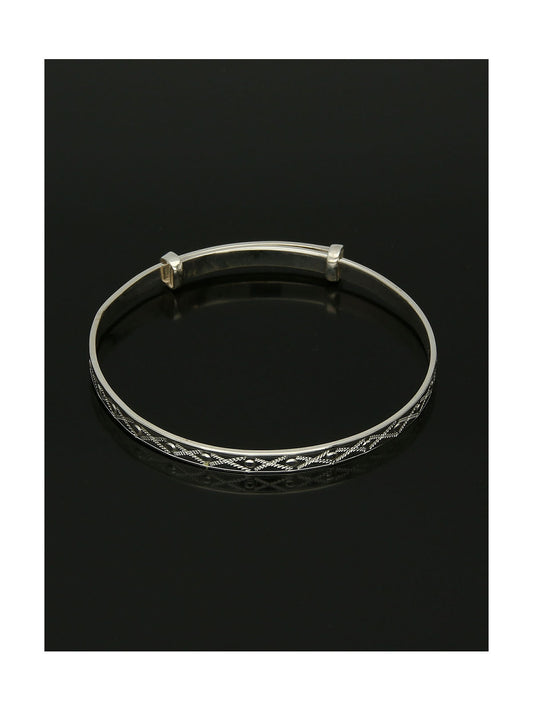 Baby's Engraved 3mm Bangle in Silver