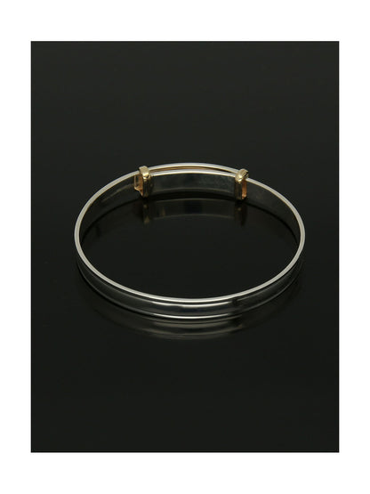 Child's Plain Bangle in Silver & Gold